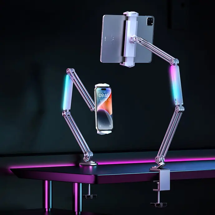 Porodo Multi Joint Aluminum Desk Mount Grey 5