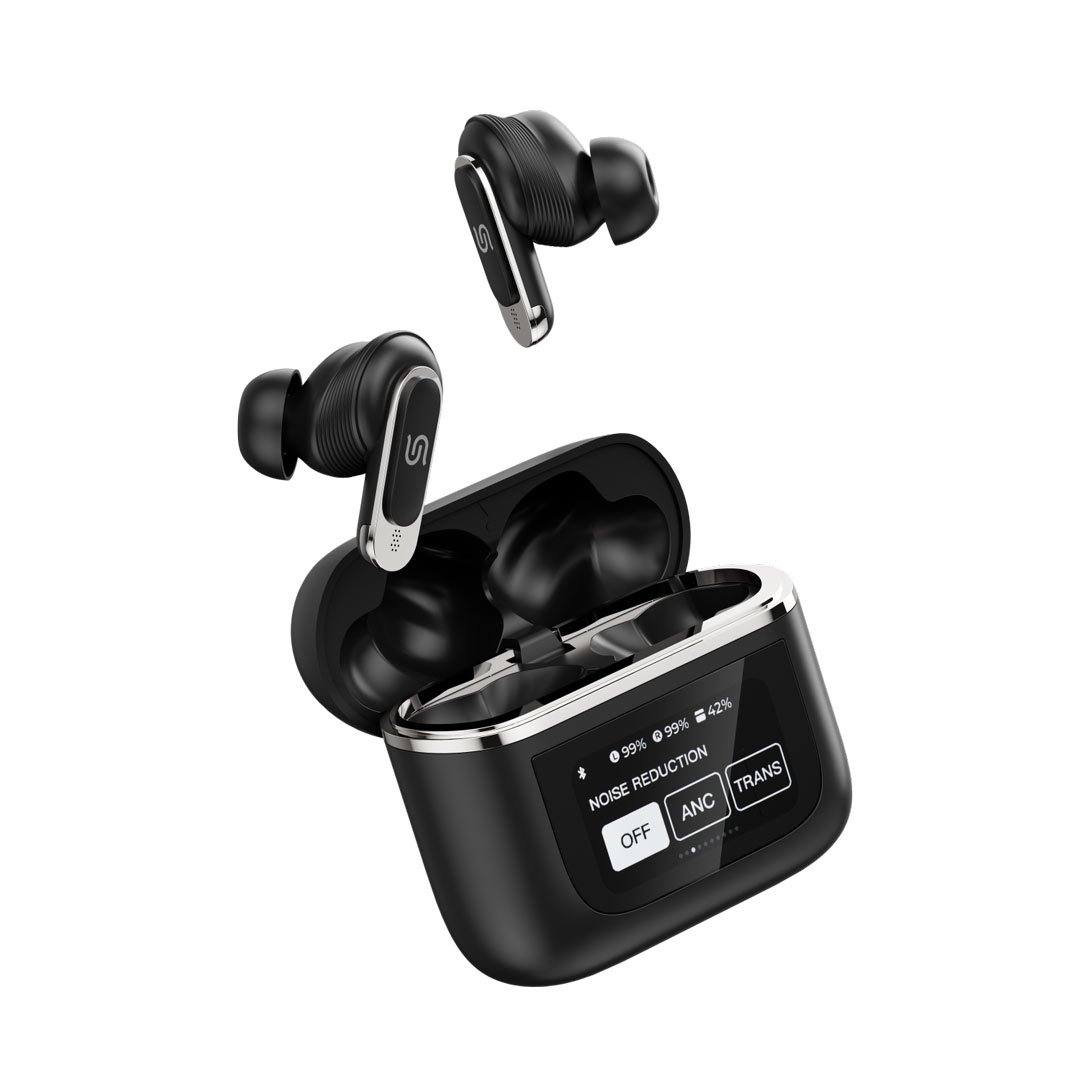 PD STGUIDE BK Porodo Soundtec Guide ANC TWS Earbuds with Touch Screen Black