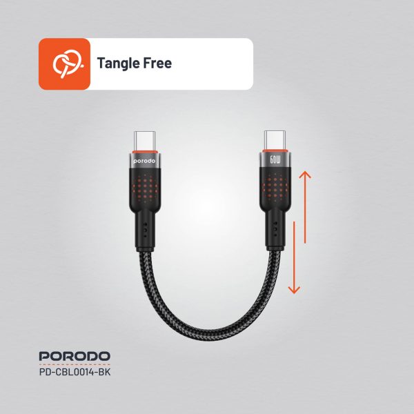كابل USB-C به USB-C بافته شده Porodo