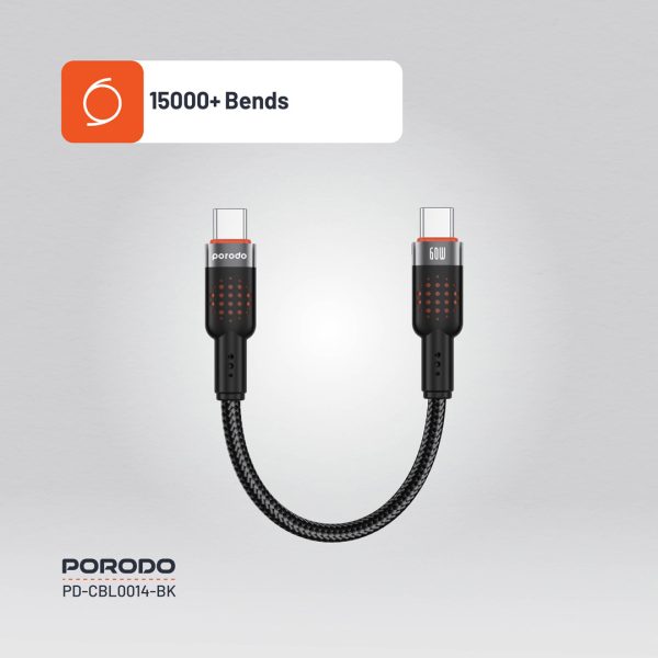كابل USB-C به USB-C بافته شده Porodo