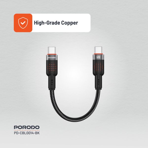 كابل USB-C به USB-C بافته شده Porodo
