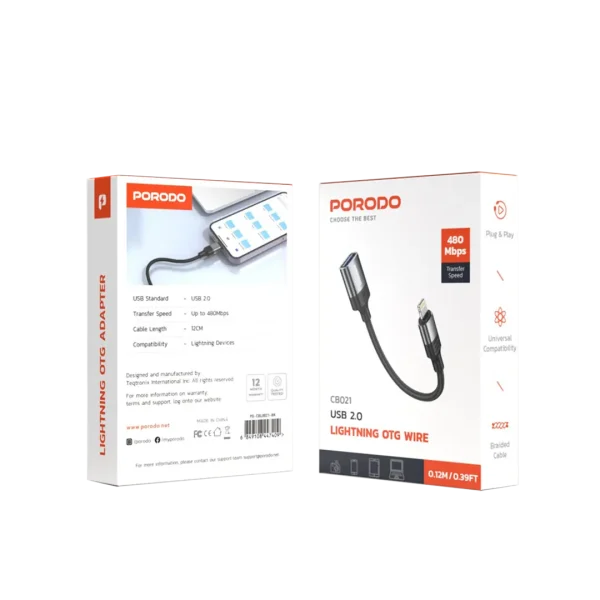 کابل OTG لایتنینگ Porodo