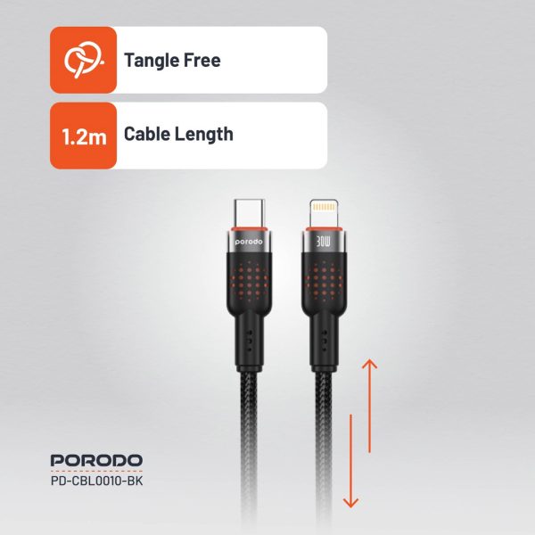کابل Porodo USB-C به لایتنینگ